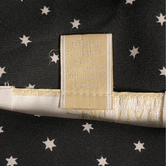 Michael Kors Black Ruffled Sheer Top with Stars Pattern Size M - Picture 10 of 10